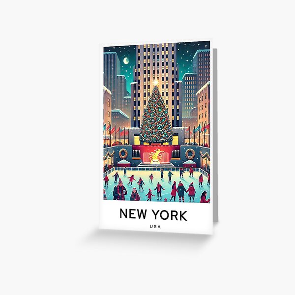 Aperçu de l'œuvre Noël NEW YORK USA Art numérique TravelPoster créée et vendue par TravelMarvel.