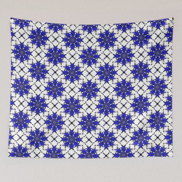 Item preview, Bizarre Geometric Seamless Pattern Blue Black White designed and sold by taiche.