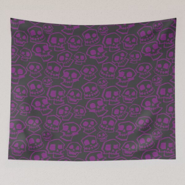 Item preview, Wacky Skull Repeating Pattern - Purple and Grey designed and sold by itsmidnight.