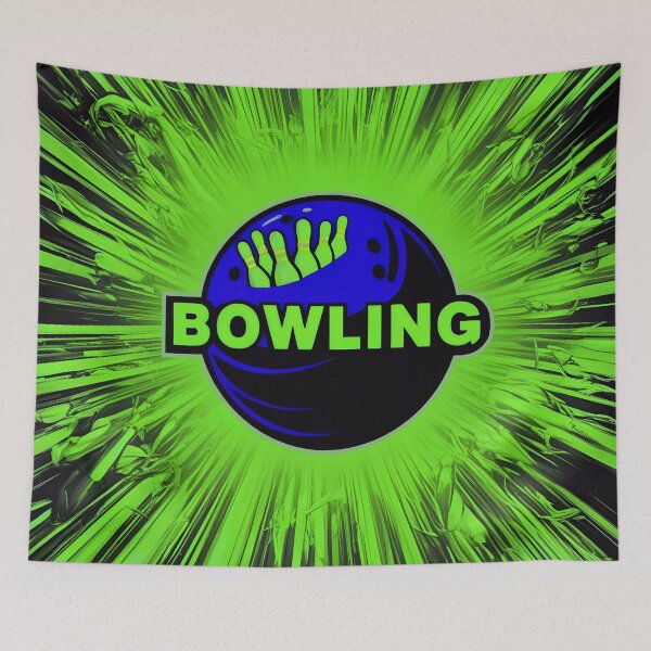 Item preview, Bowling Logo With A Bowling Ball And Pins designed and sold by TheArtOfPat.
