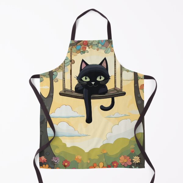 Item preview, black cat on a swing designed and sold by jerryconer.
