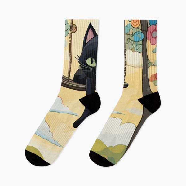 Item preview, black cat on a swing designed and sold by jerryconer.
