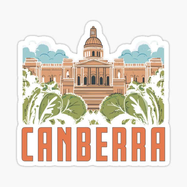Item preview, Vintage Canberra Australia Travel Poster - Retro Minimal Travel designed and sold by pod24.