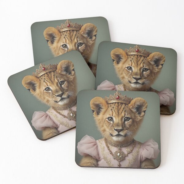 Item preview, regal baby lion cub donning princess attire  designed and sold by ModernTwisted.