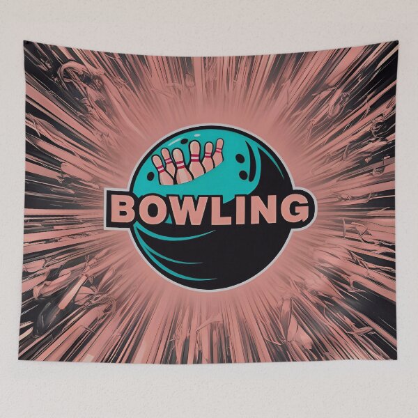 Item preview, Bowling Logo With A Bowling Ball And Pins designed and sold by TheArtOfPat.
