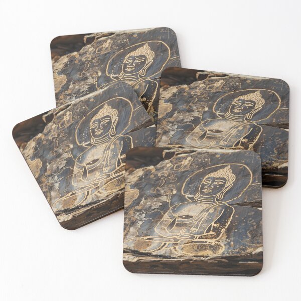 Item preview, Serene Boeddha op rots designed and sold by DeMuurdecoratie.
