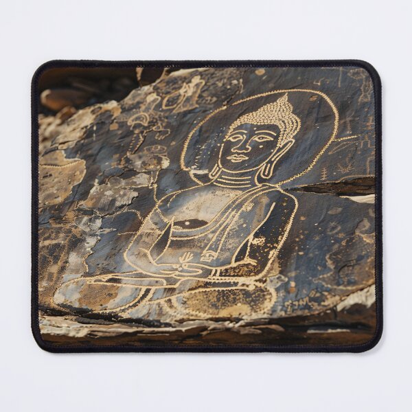 Item preview, Serene Boeddha op rots designed and sold by DeMuurdecoratie.