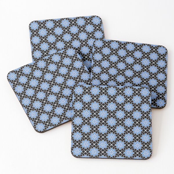 Item preview, Bizarre Geometric Seamless Pattern Blue White Black designed and sold by taiche.