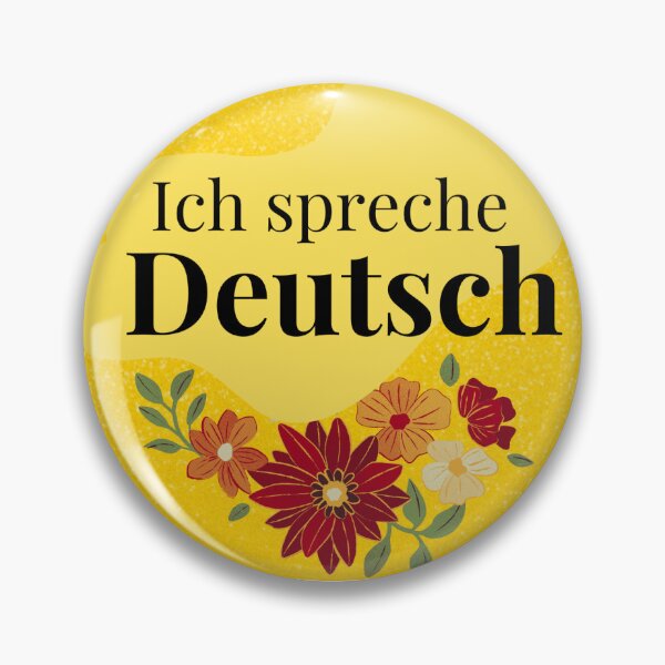 Item preview, I speak German pin, sticker ich spreche deutsch designed and sold by Little Pigeon Shopee.