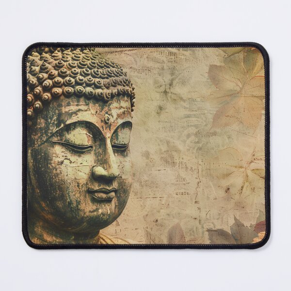 Item preview, Boeddha in sepia bladmotief designed and sold by DeMuurdecoratie.