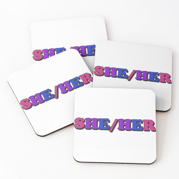 Item preview, she/her bisexual pride flag pronouns designed and sold by wordswithfonts.