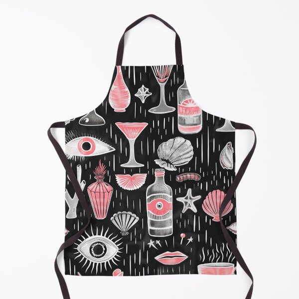 Item preview, Seashells and Cocktails in pink and black designed and sold by Artlizzard.