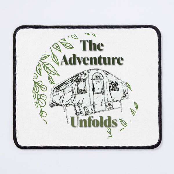 Item preview, The Adventure Unfolds Black and White Trailer Tent designed and sold by BeccaAelishe.