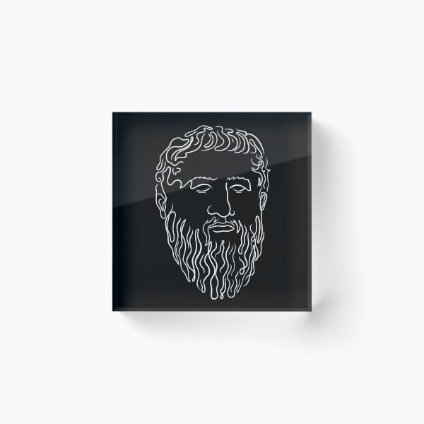 Item preview, Plato: A Study in Lines (Black Background) designed and sold by estoicore.