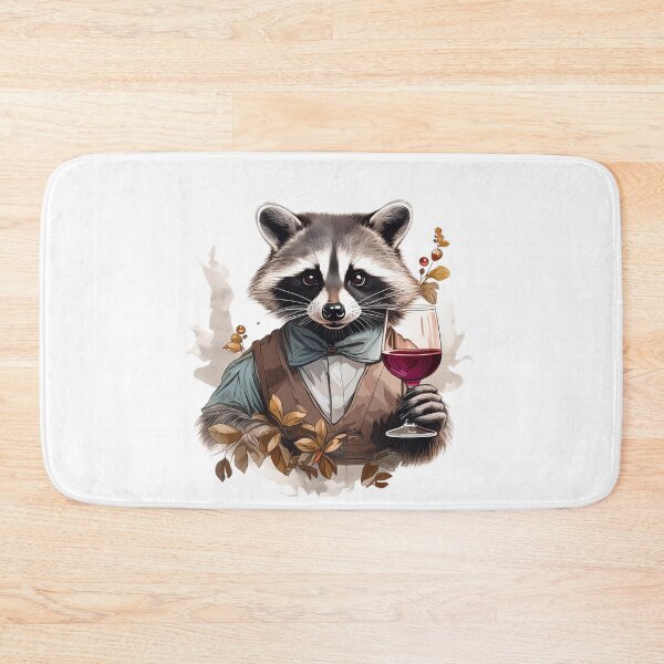 Item preview, Raccoon with a glass of red wine, sommelier designed and sold by Eamornia.