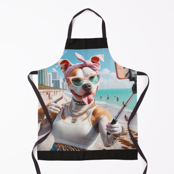 Item preview, Pitbull Celebrity Taking Selfie at the Beach designed and sold by TheDogOnIt.