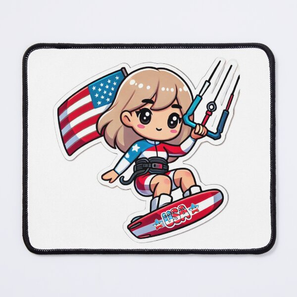 Item preview, Kawaii Kiteboarder Champ USA designed and sold by BlankCanvasHaHa.