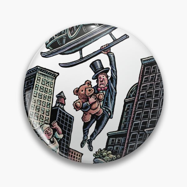 Item preview, Rich Man with Teddy Bear Grabs Helicopter to Flee City designed and sold by LisaHaney.