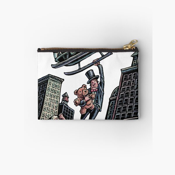 Item preview, Rich Man with Teddy Bear Grabs Helicopter to Flee City designed and sold by LisaHaney.