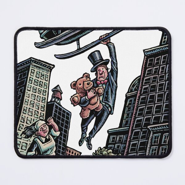 Item preview, Rich Man with Teddy Bear Grabs Helicopter to Flee City designed and sold by LisaHaney.