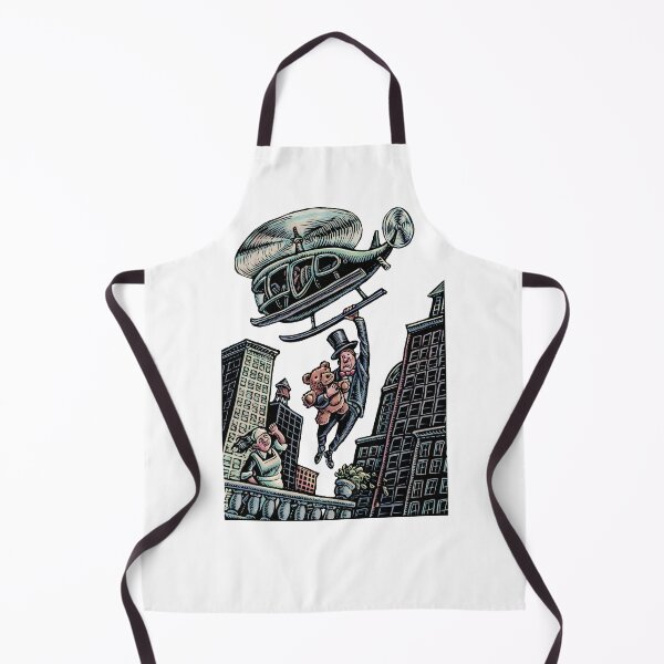 Item preview, Rich Man with Teddy Bear Grabs Helicopter to Flee City designed and sold by LisaHaney.