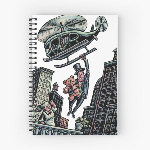 Item preview, Rich Man with Teddy Bear Grabs Helicopter to Flee City designed and sold by LisaHaney.