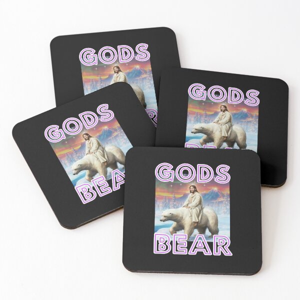 Item preview, Gods bear with Jesus rides on back christian alaskan crazy gifts designed and sold by thankful-loco.