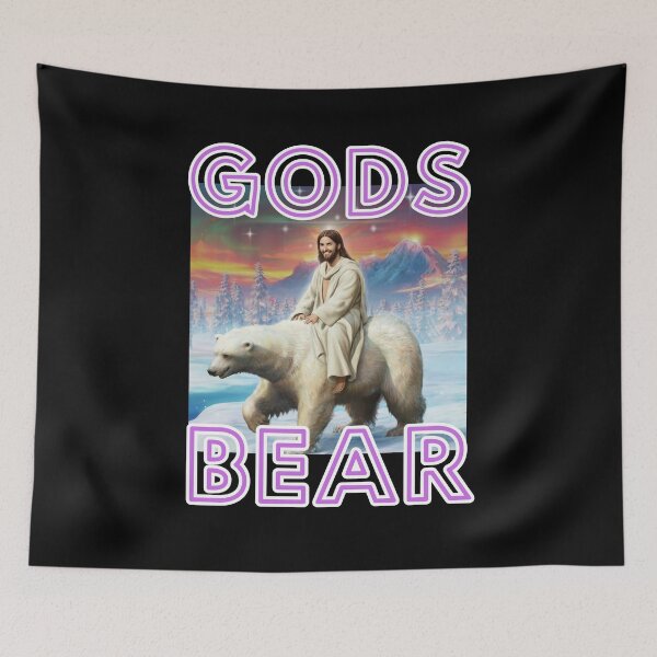 Item preview, Gods bear with Jesus rides on back christian alaskan crazy gifts designed and sold by thankful-loco.