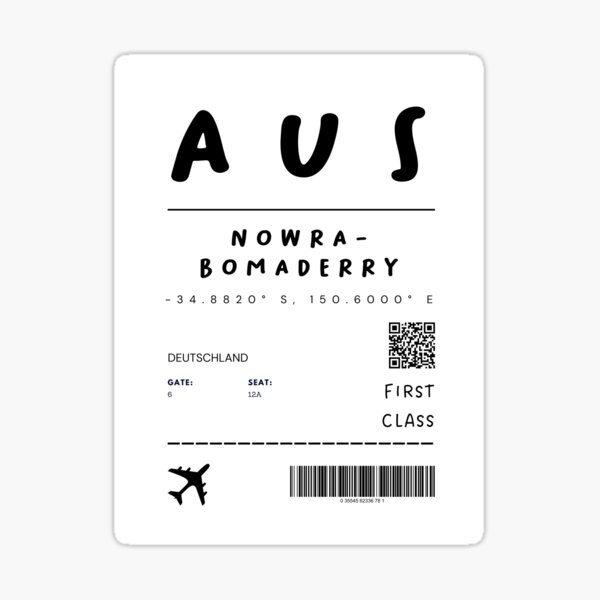 Item preview, Nowra-Bomaderry | Plane Ticket Design | Traveling | Tourists designed and sold by RM-Journey.