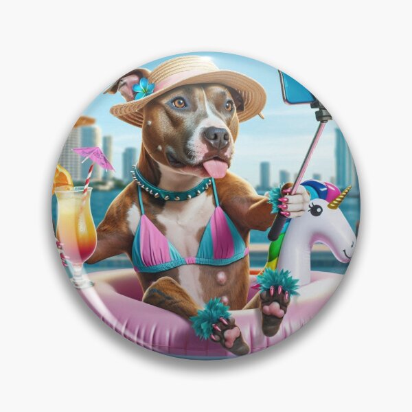 Item preview, Pitbull Celebrity Taking Selfie at the Pool designed and sold by TheDogOnIt.