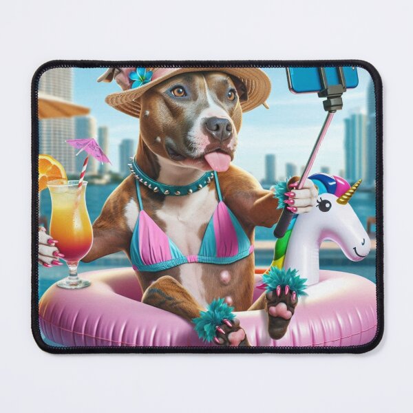 Item preview, Pitbull Celebrity Taking Selfie at the Pool designed and sold by TheDogOnIt.