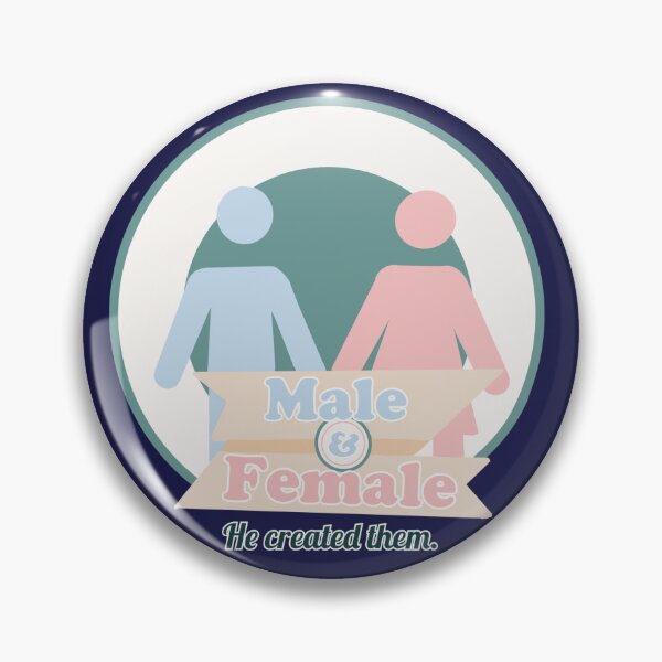 Item preview, Male and Female God Created Them, Genesis 1:27 designed and sold by The Liturgical Duckling.
