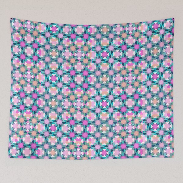 Item preview, Girly pink and violet patchwork designed and sold by pakanta.