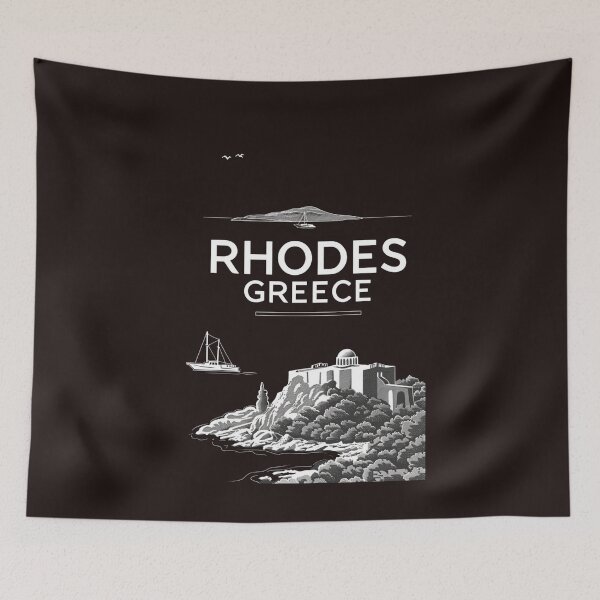 Item preview, A Vintage Travel Art of Rhodes - Greece  designed and sold by GoodOldVintage.