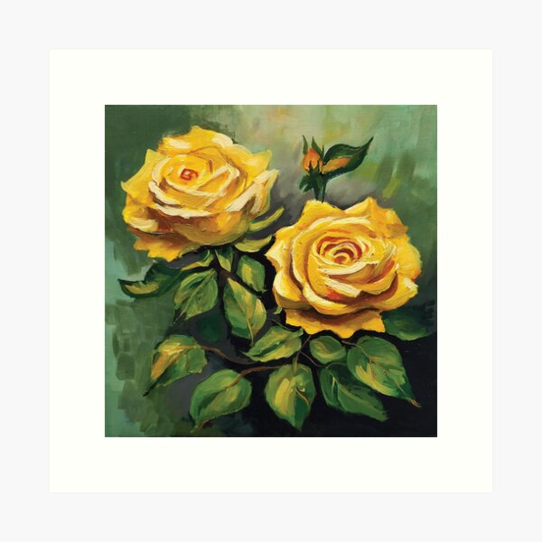 Item preview, Golden Embrace: A Study of Two Yellow Roses designed and sold by Bartstore.
