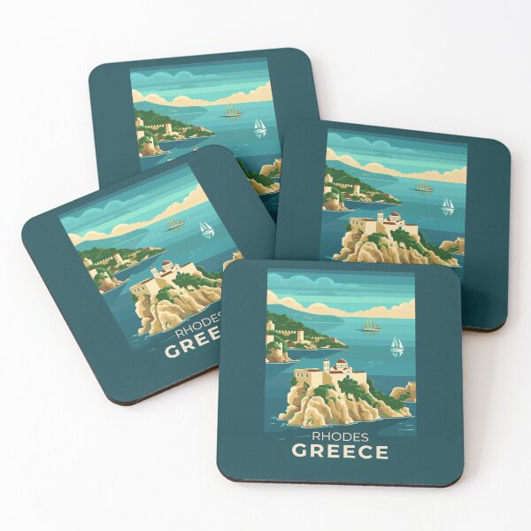 Item preview, A Vintage Travel Art of Rhodes - Greece  designed and sold by GoodOldVintage.