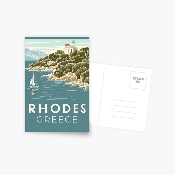 Item preview, A Vintage Travel Art of Rhodes - Greece  designed and sold by GoodOldVintage.