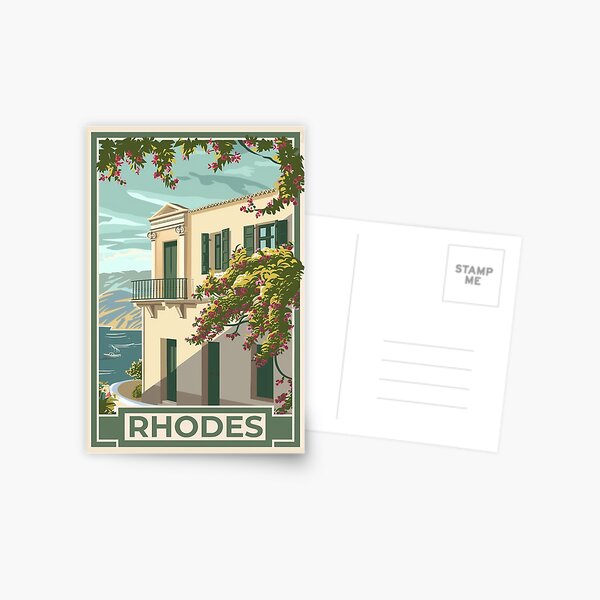 Item preview, A Vintage Travel Art of Rhodes - Greece  designed and sold by GoodOldVintage.