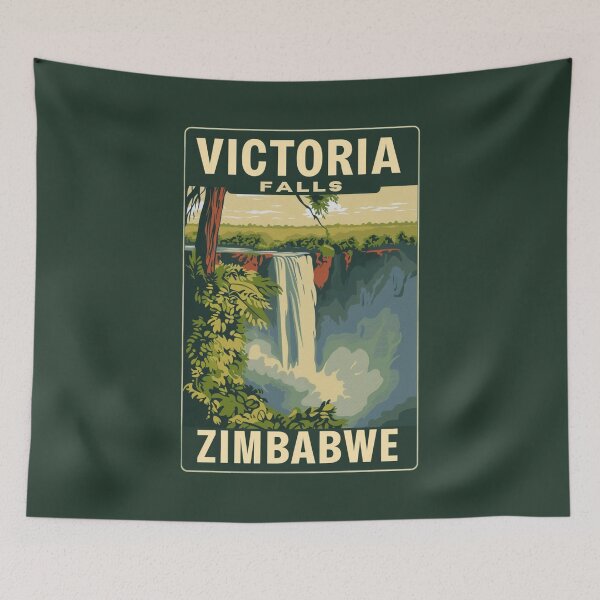 Item preview, A Vintage Travel Illustration of the Victoria Falls - Zimbabwe designed and sold by GoodOldVintage.