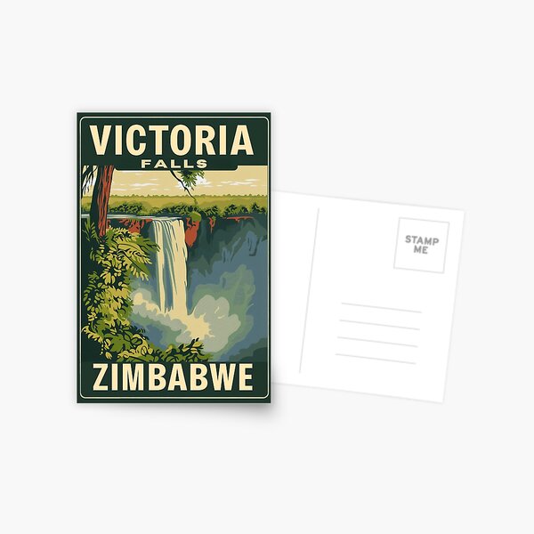 Item preview, A Vintage Travel Illustration of the Victoria Falls - Zimbabwe designed and sold by GoodOldVintage.