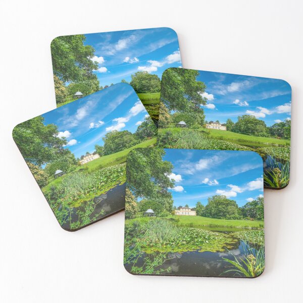 Item preview, Darmstadt: Picturesque view of the castle in the Prince Emil Garden with water lily pond designed and sold by pixxelmixx.