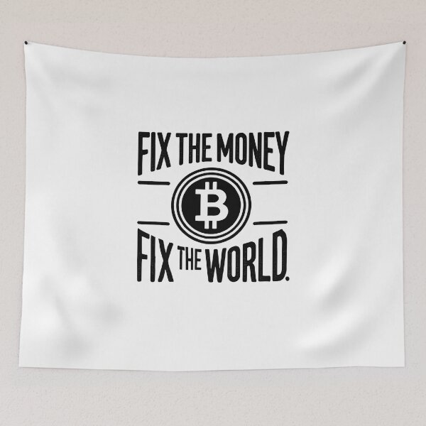 Item preview, Fix the money fix the world Bitcoin Crypto design designed and sold by NoCompetition.