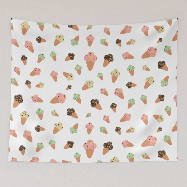 Item preview, Summer Pastel Ice Cream Cone Pattern designed and sold by rainbowchaseart.