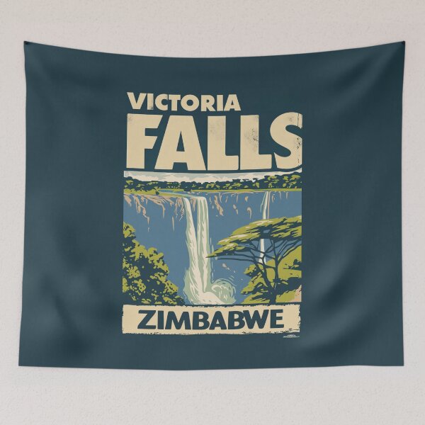 Item preview, A Vintage Travel Illustration of the Victoria Falls - Zimbabwe designed and sold by GoodOldVintage.