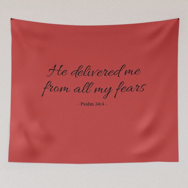 Item preview, He delivered me from all my fears bible verse quote designed and sold by Warrior Bride.