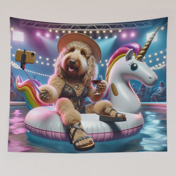 Item preview, Labradoodle Social Media Celeb Taking Selfies designed and sold by TheDogOnIt.