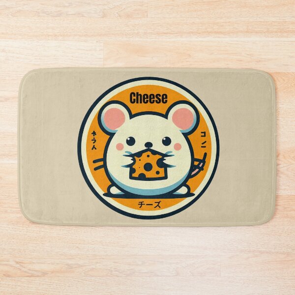 Aperçu de l'œuvre Souris joyeuse mangeant du cheddar créée et vendue par GALUMARKET.