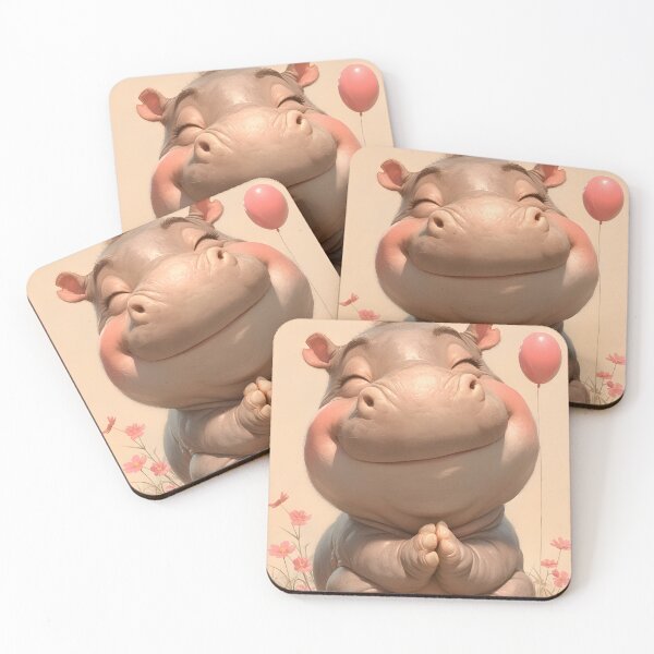 Item preview, Cute smiling hippopotamus designed and sold by MyMagicPixel.
