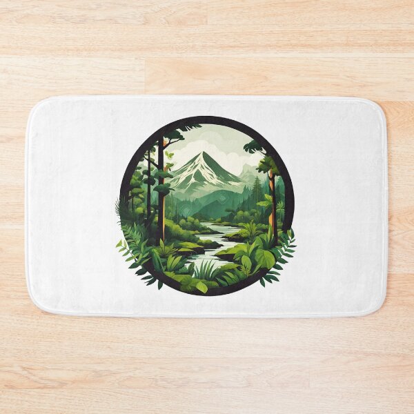 Item preview, Circular Mountain Forest Jungle Landscape 4 designed and sold by Tom-Johnson.