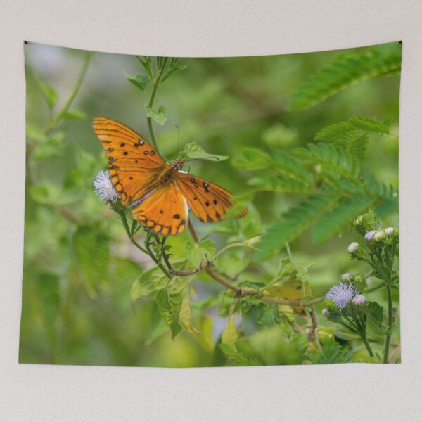 Item preview, Gulf Fritillary on Blue Mistflower designed and sold by Debra Martz.